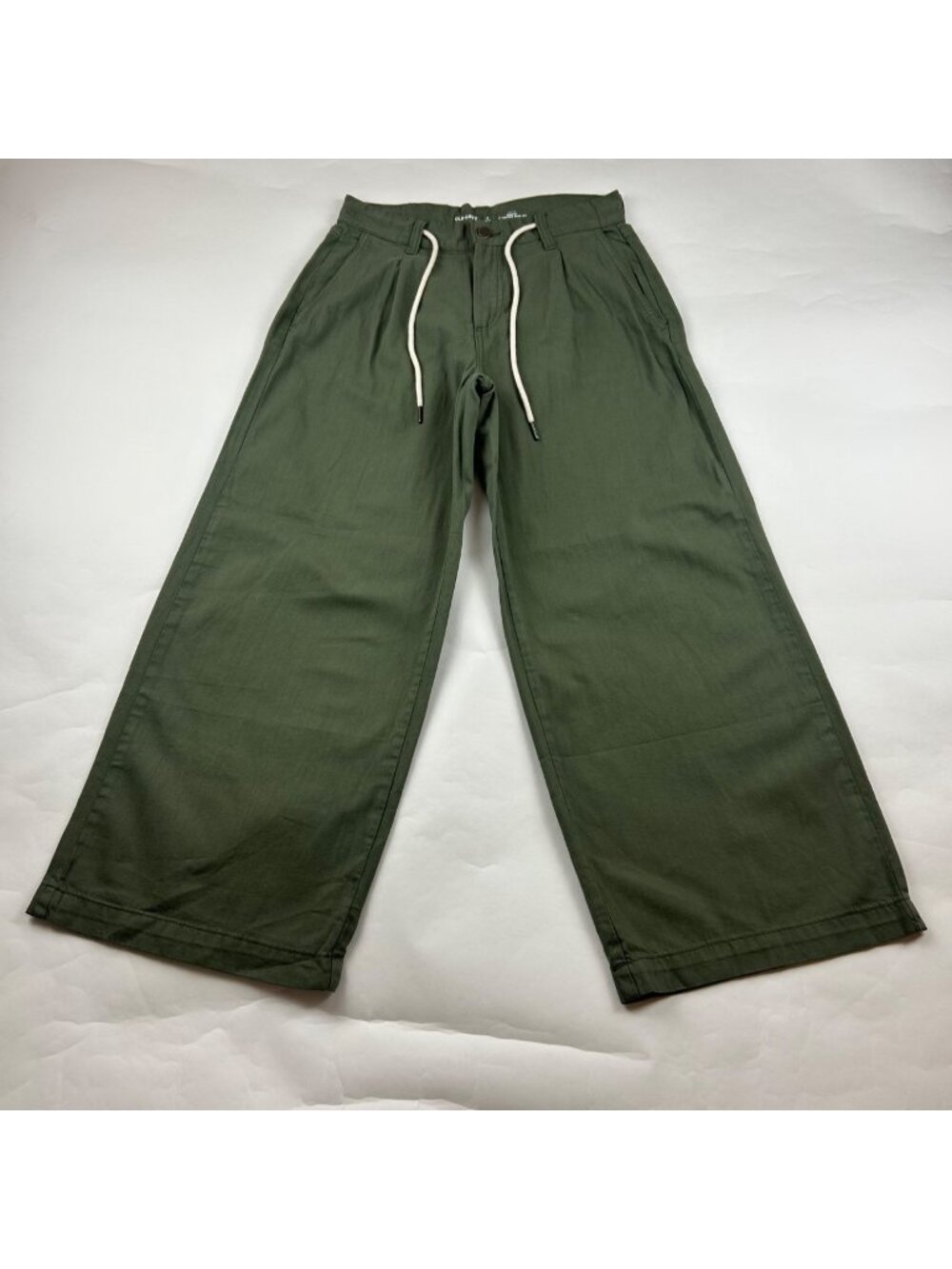 PETITE Old Navy Alpine Tundra Cotton Canvas Drapey Wide Leg Drawstring Pant 2P